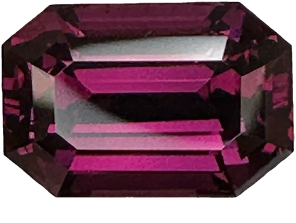 9.68ct Emerald Cut Open Burgundy Rhodolite