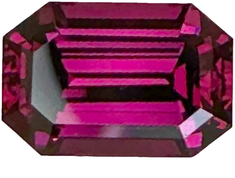 9.68ct Emerald Cut Open Burgundy Rhodolite