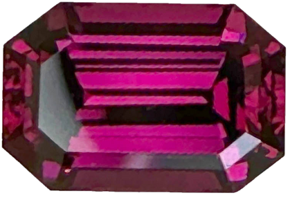 9.68ct Emerald Cut Open Burgundy Rhodolite
