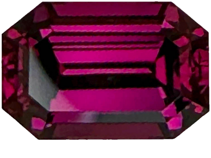 9.68ct Emerald Cut Open Burgundy Rhodolite
