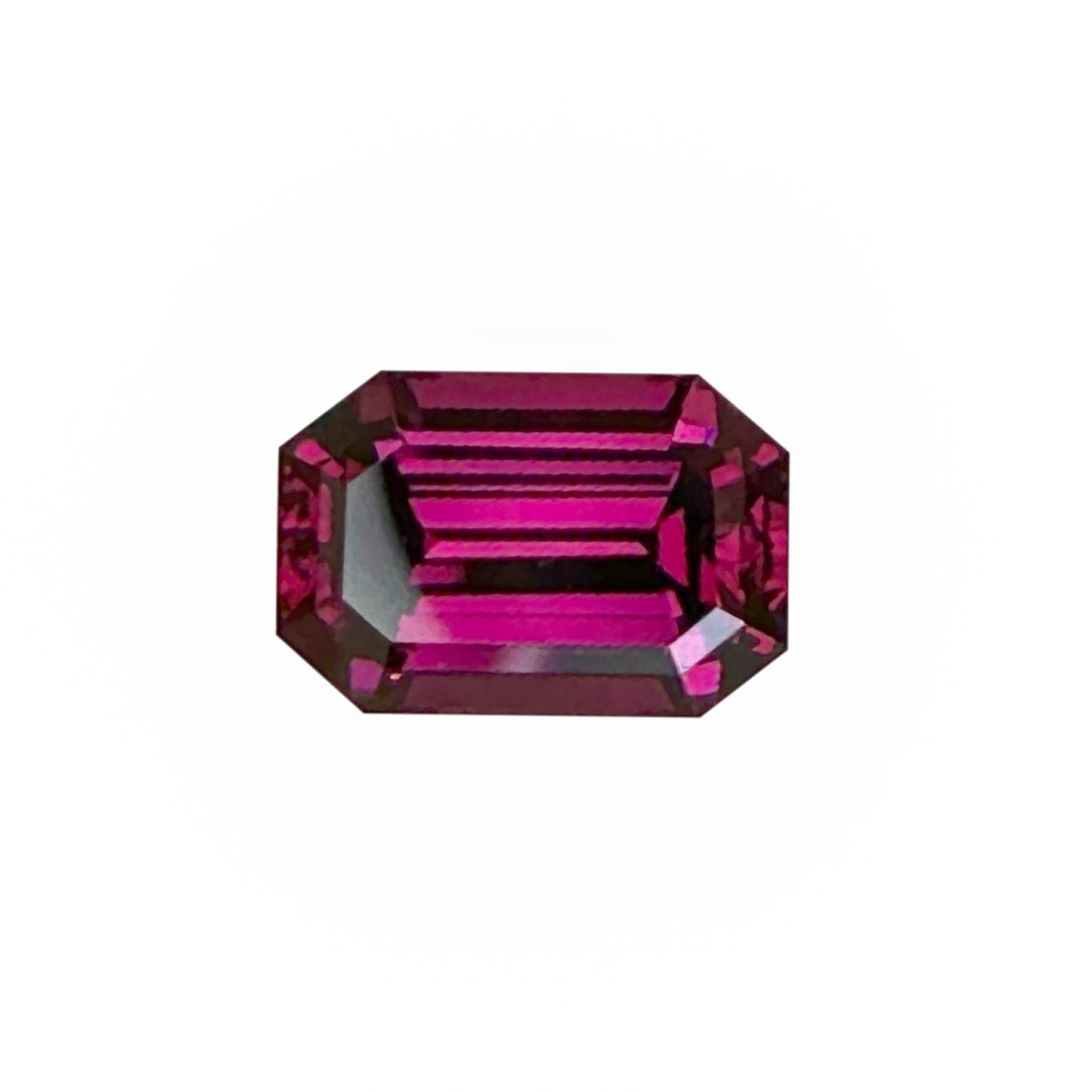 9.68ct Emerald Cut Open Burgundy Rhodolite