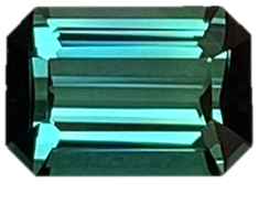 1.76ct Emerald Cut Medium Green-Blue Tourmaline