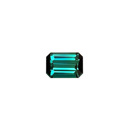 1.76ct Emerald Cut Medium Green-Blue Tourmaline