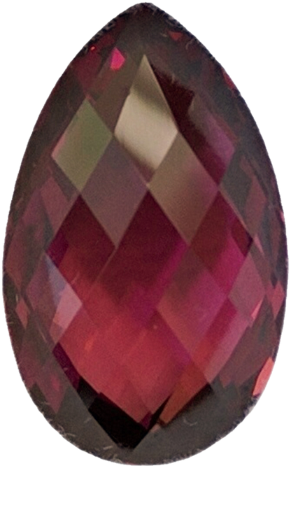 8.66ct Briolette Open Burgundy Rhodolite