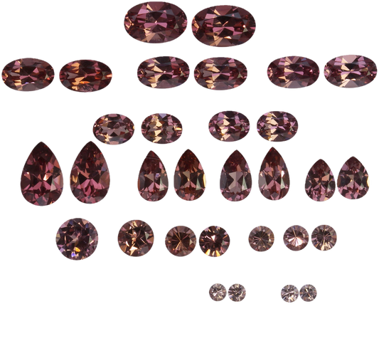 Mixed Shape Malaya Garnet samples