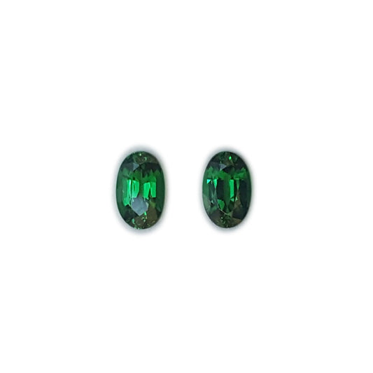 7x4.5mm Oval Fine Intense Green Tsavorite Pair