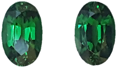 7x4.5mm Oval Fine Intense Green Tsavorite Pair