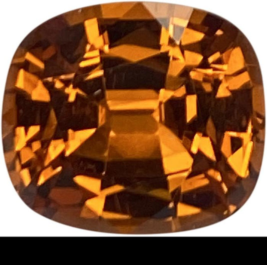 3.99ct Cushion Medium Orange Malaya Garnet