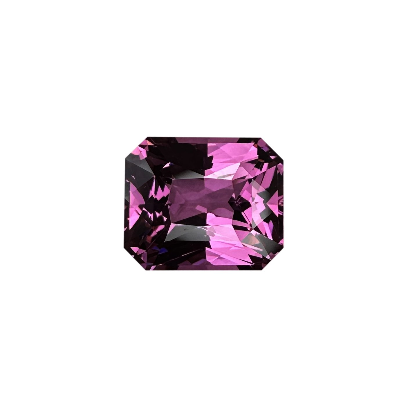 4.47ct Emerald Cut Pink Rhodolite