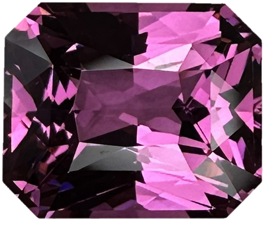 4.47ct Emerald Cut Pink Rhodolite