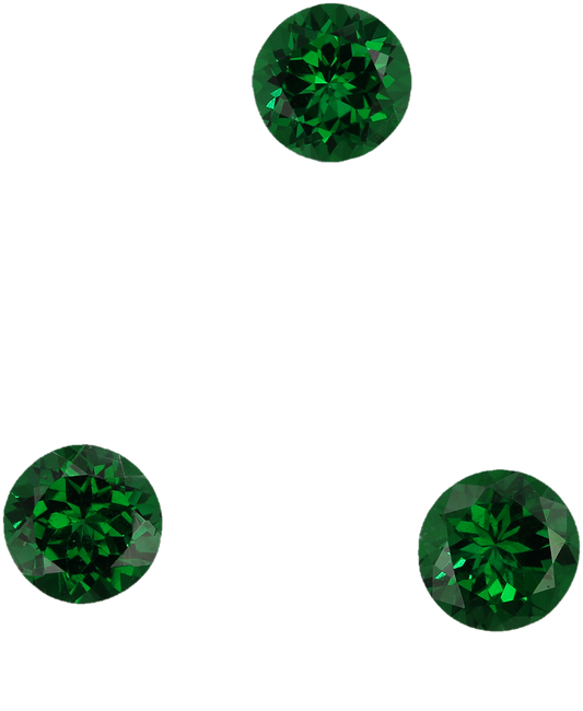 6.25mm Round Fine Intense Green Tsavorite Pair