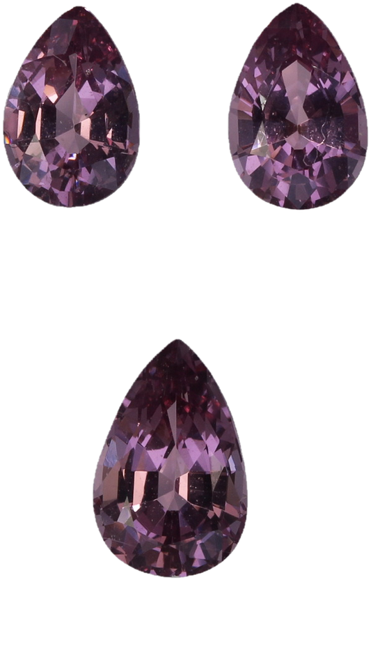 3.82ct Pear Shape Medium Pink Spinel Suite