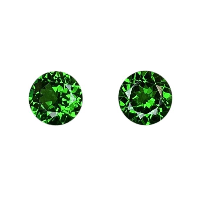 5.75mm Round Fine Intense Green Tsavorite Pair