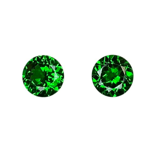 5.75mm Round Fine Intense Green Tsavorite Pair