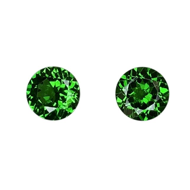 5.75mm Round Fine Intense Green Tsavorite Pair