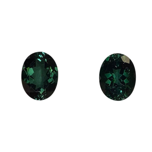 9x7mm Oval Deep Green Tourmaline Pair