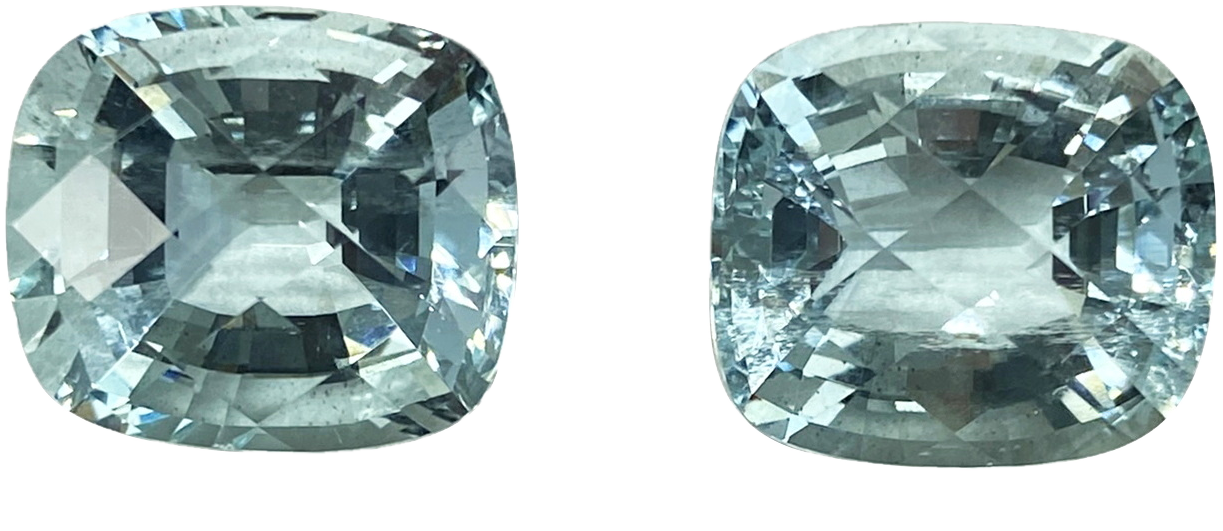 27.72ct Cushion Aquamarine Pair
