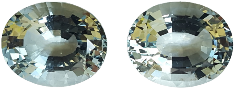 19.76ct Oval A Color Aquamarine Pair