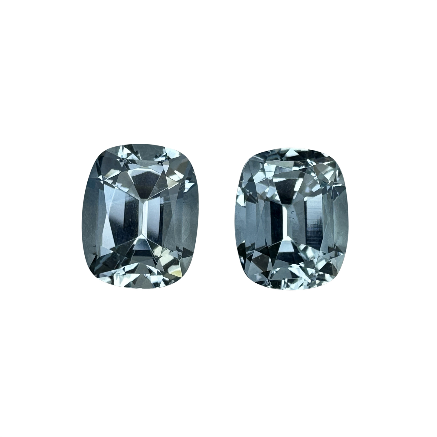 10x8mm Cushion Very Light Aquamarine Pair