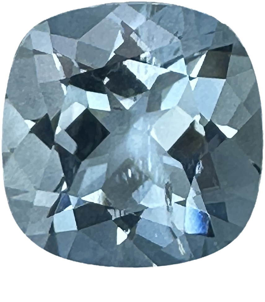 10mm Cushion A+ Aquamarine