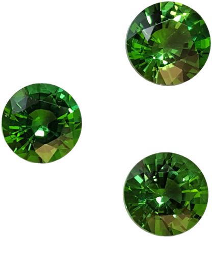 7.5mm Round Fine Green Chrome Tourmaline Pair