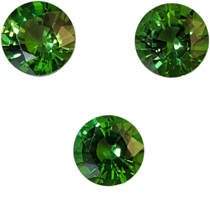7.5mm Round Fine Green Chrome Tourmaline Pair