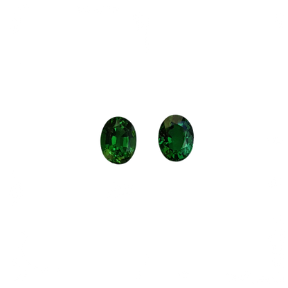 9x7mm Oval Fine Green Chrome Tourmaline Pair