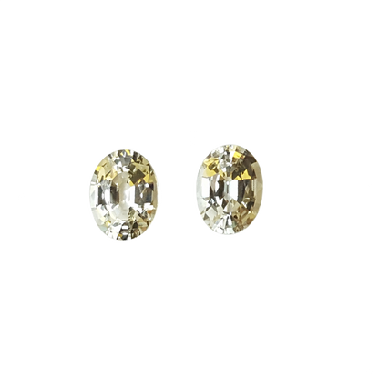 8x6mm Oval Near Colorless Grossular Garnet Pair