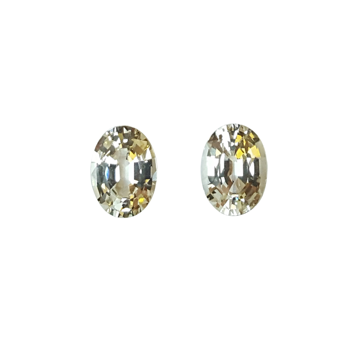 8x6mm Oval Near Colorless Grossular Garnet Pair