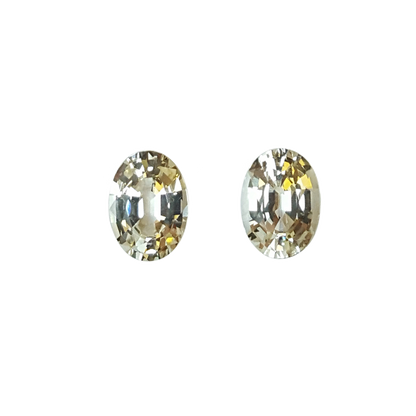 8x6mm Oval Near Colorless Grossular Garnet Pair
