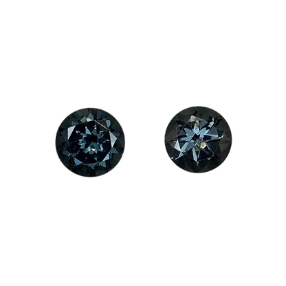 6mm Round Deep Grey Spinel Pair