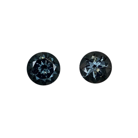 6mm Round Deep Grey Spinel Pair