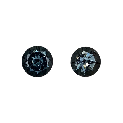 6mm Round Deep Grey Spinel Pair