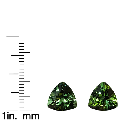 10mm Trillion Mint Green Tourmaline Pair