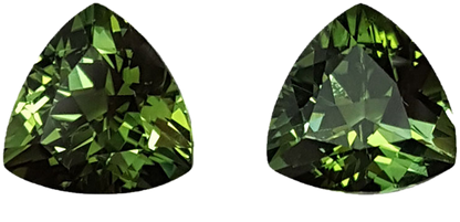 10mm Trillion Mint Green Tourmaline Pair