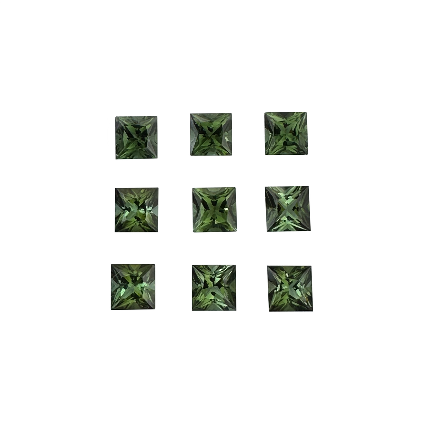 7mm Princess Cut Green Tourmaline
