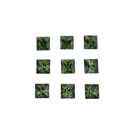 7mm Princess Cut Green Tourmaline