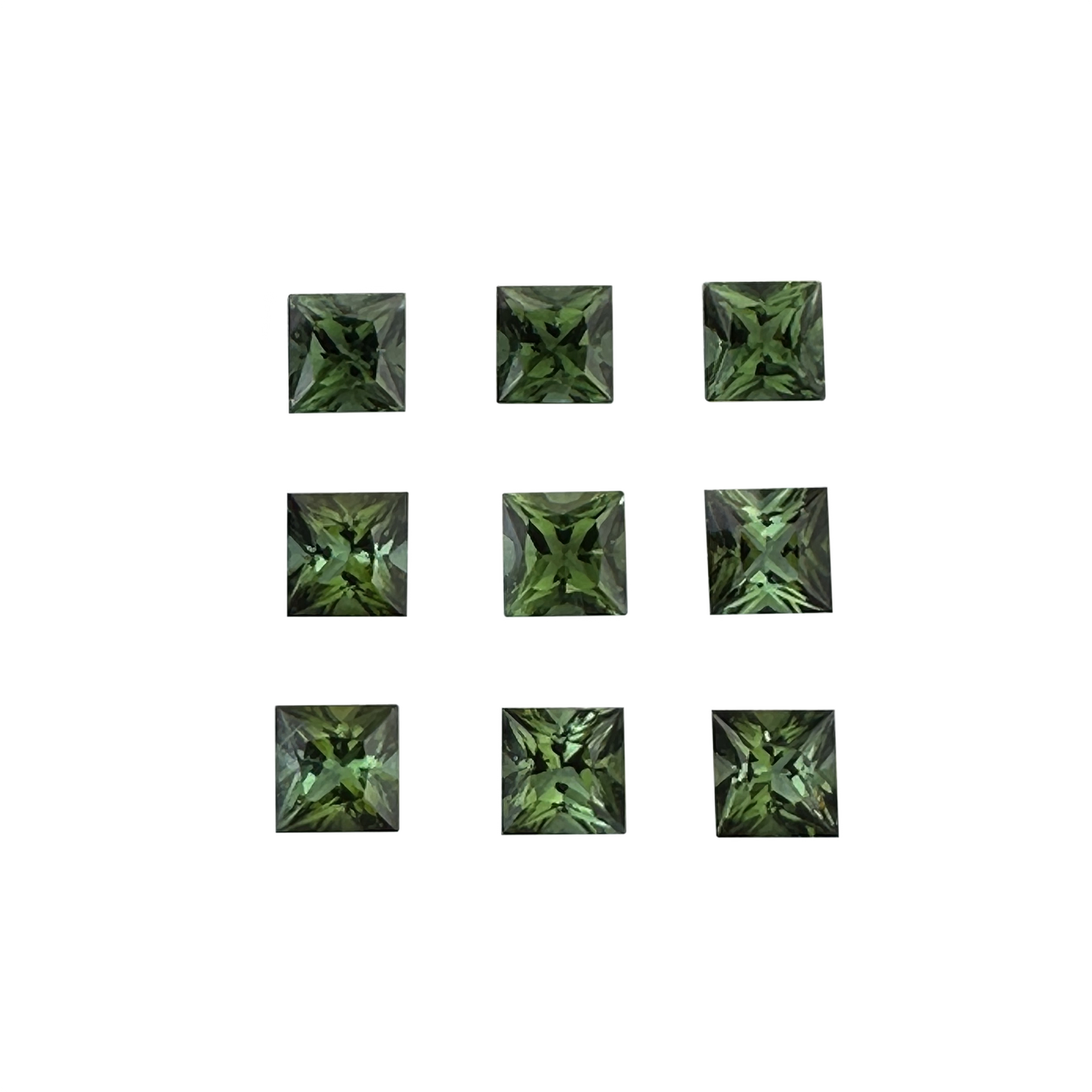 7mm Princess Cut Green Tourmaline