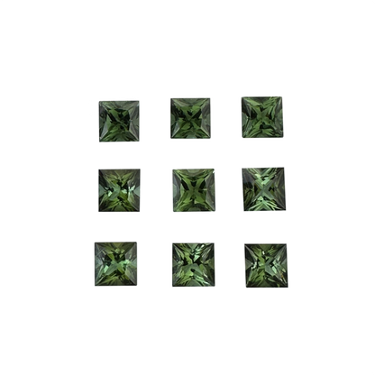 7mm Princess Cut Green Tourmaline