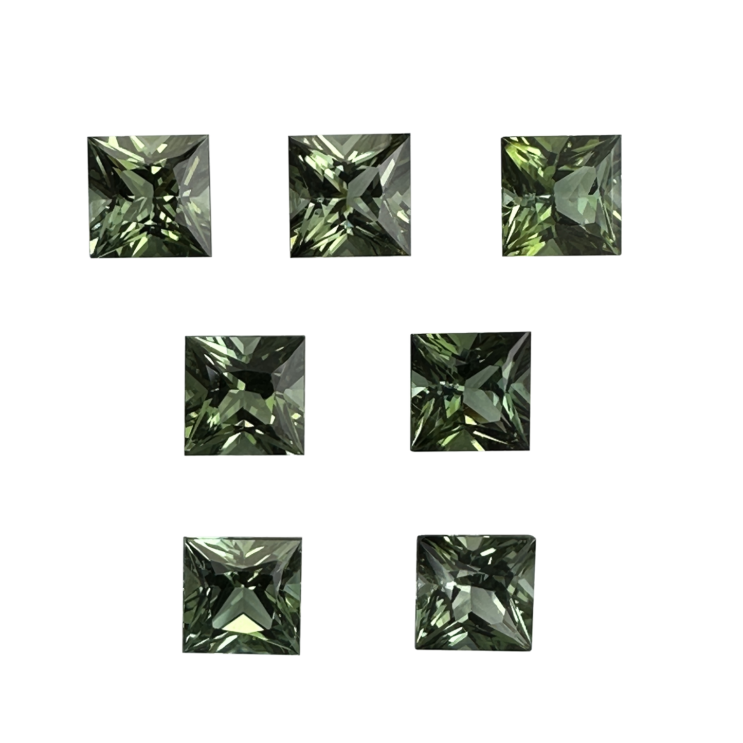 7mm Princess Cut Green Tourmaline
