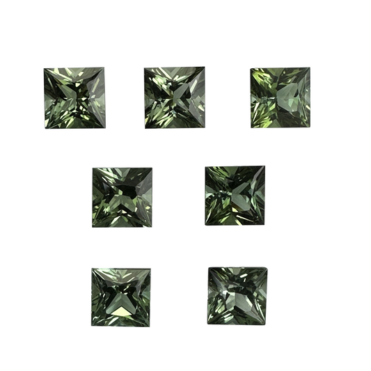 7mm Princess Cut Green Tourmaline