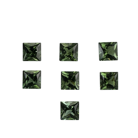 6mm Princess Cut Green Tourmaline