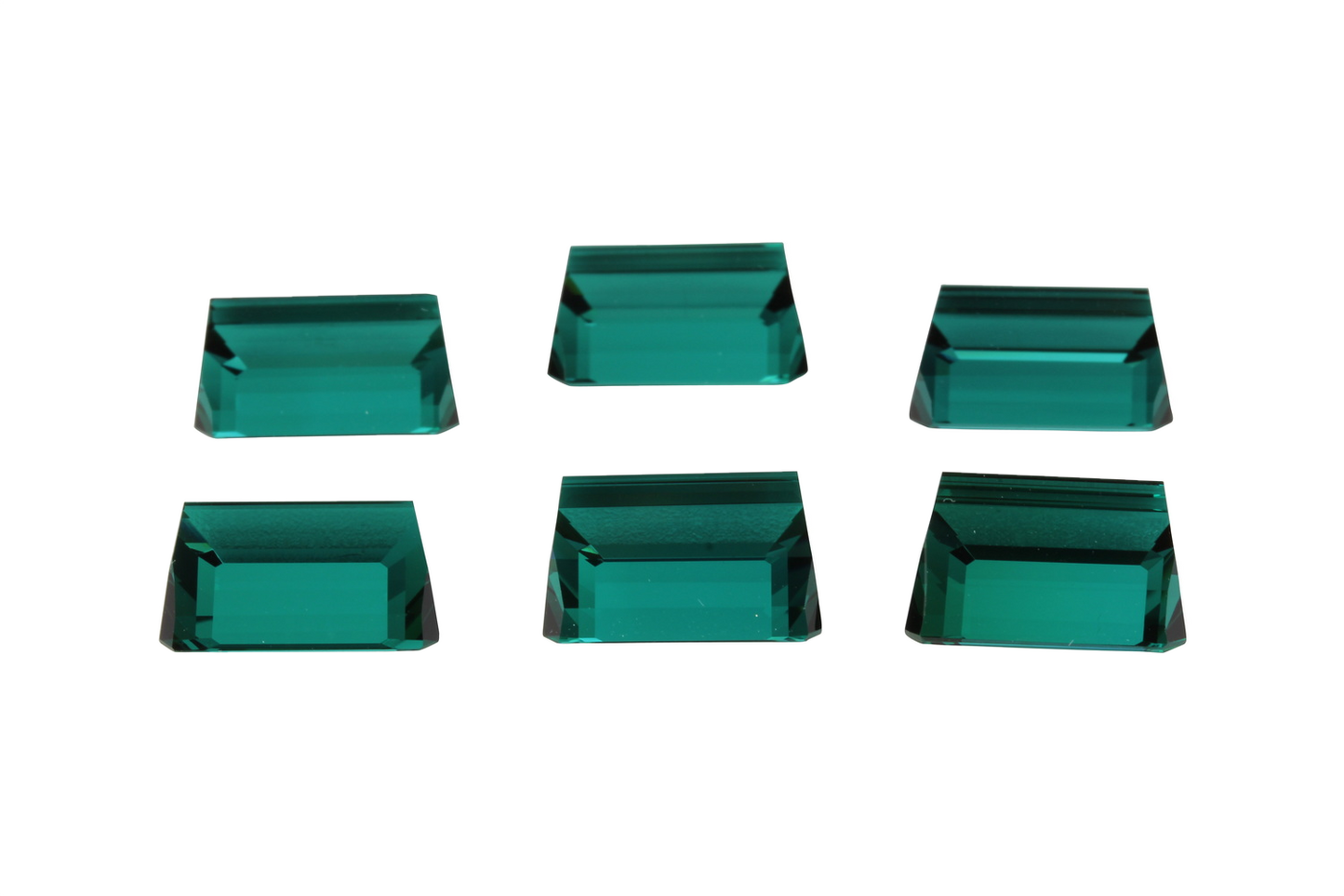 29.53ct Emerald Cut DB Color Indicolite Tourmaline Set