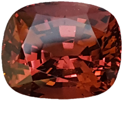 5.81ct Cushion Peach Malaya Garnet