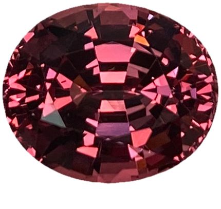8.73ct Oval Burnt Pink Malaya Garnet