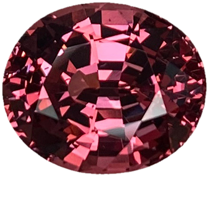 8.73ct Oval Burnt Pink Malaya Garnet