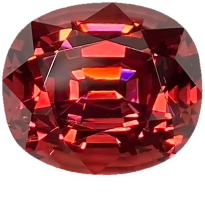 10.63ct Cushion Red-Orange Malaya Garnet