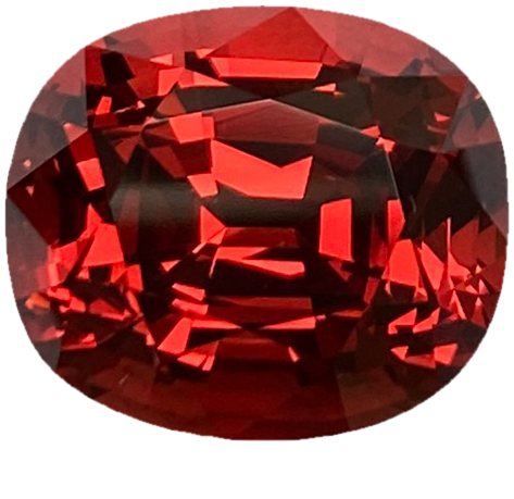 10.63ct Cushion Red-Orange Malaya Garnet