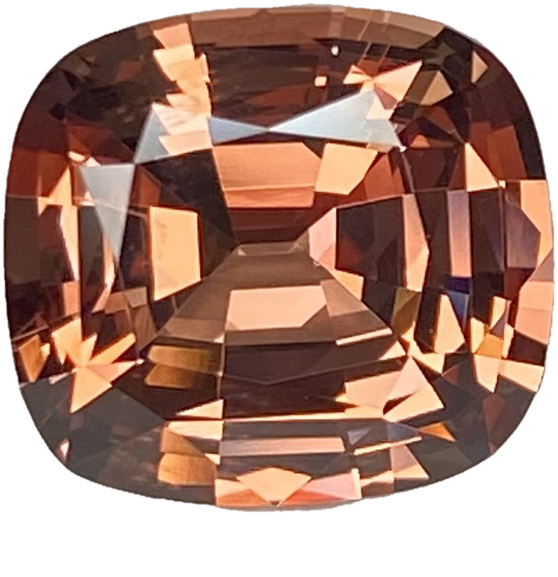 7.74ct Cushion Peach Malaya Garnet