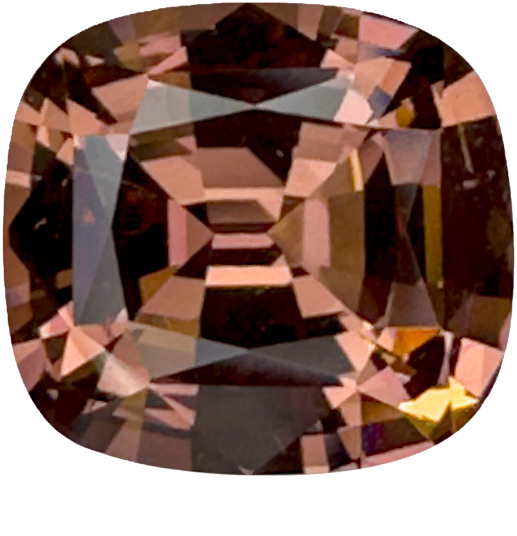 7.74ct Cushion Peach Malaya Garnet